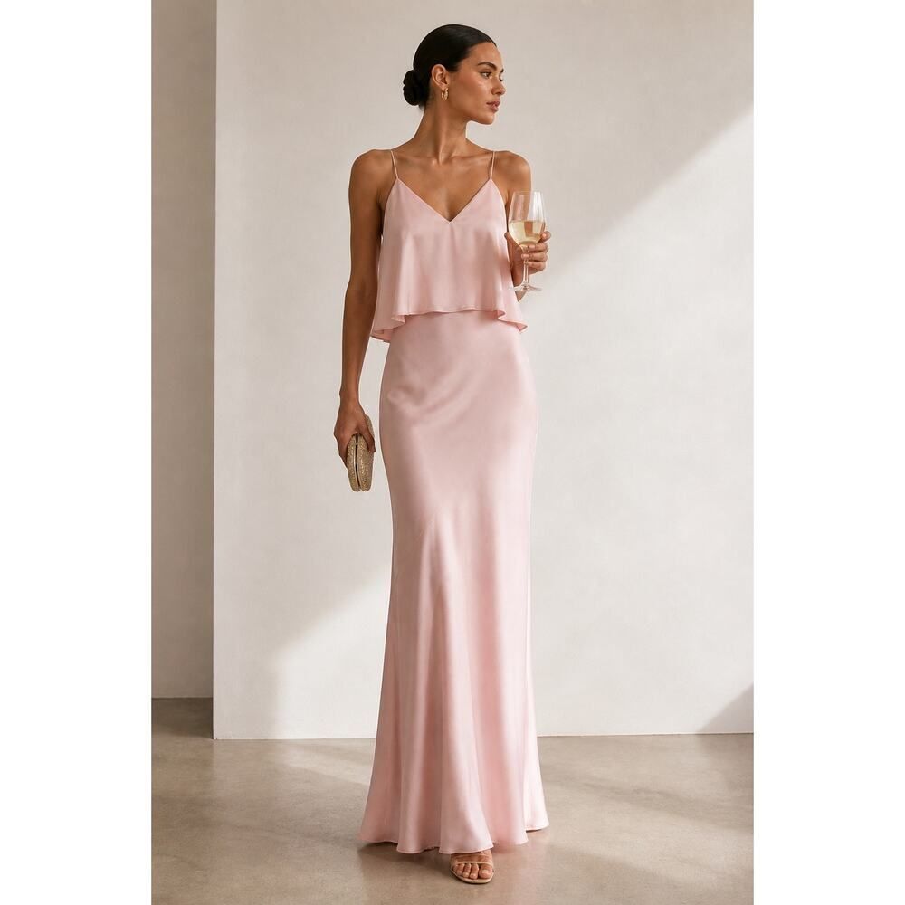 shona joy bias frill slip dress petal AU8/US4